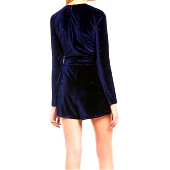 Sugar Lips navy blue velvet Romper - Picture 2 of 2